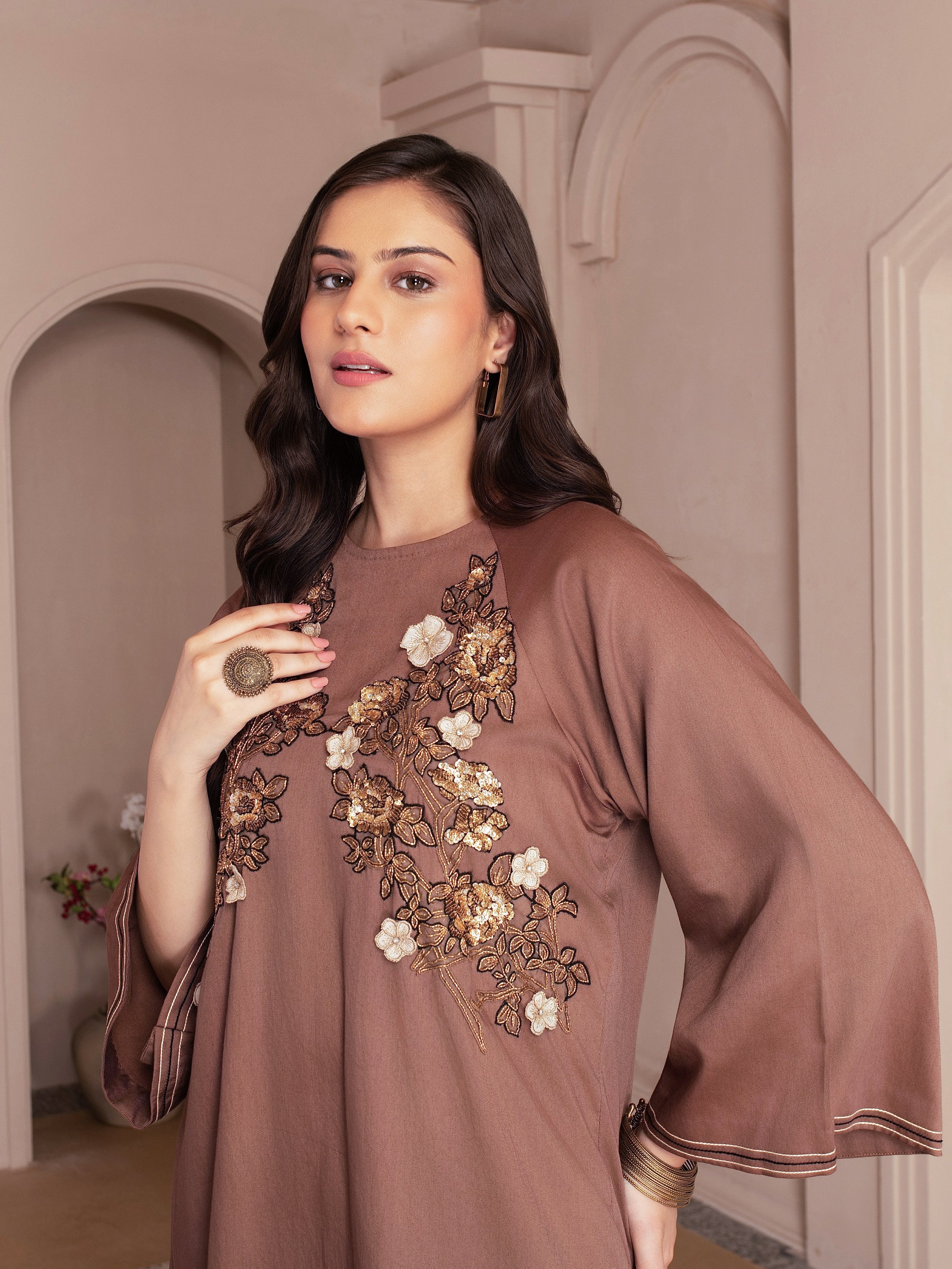 Chocolate Brown Cotton Twill Co-ord Set