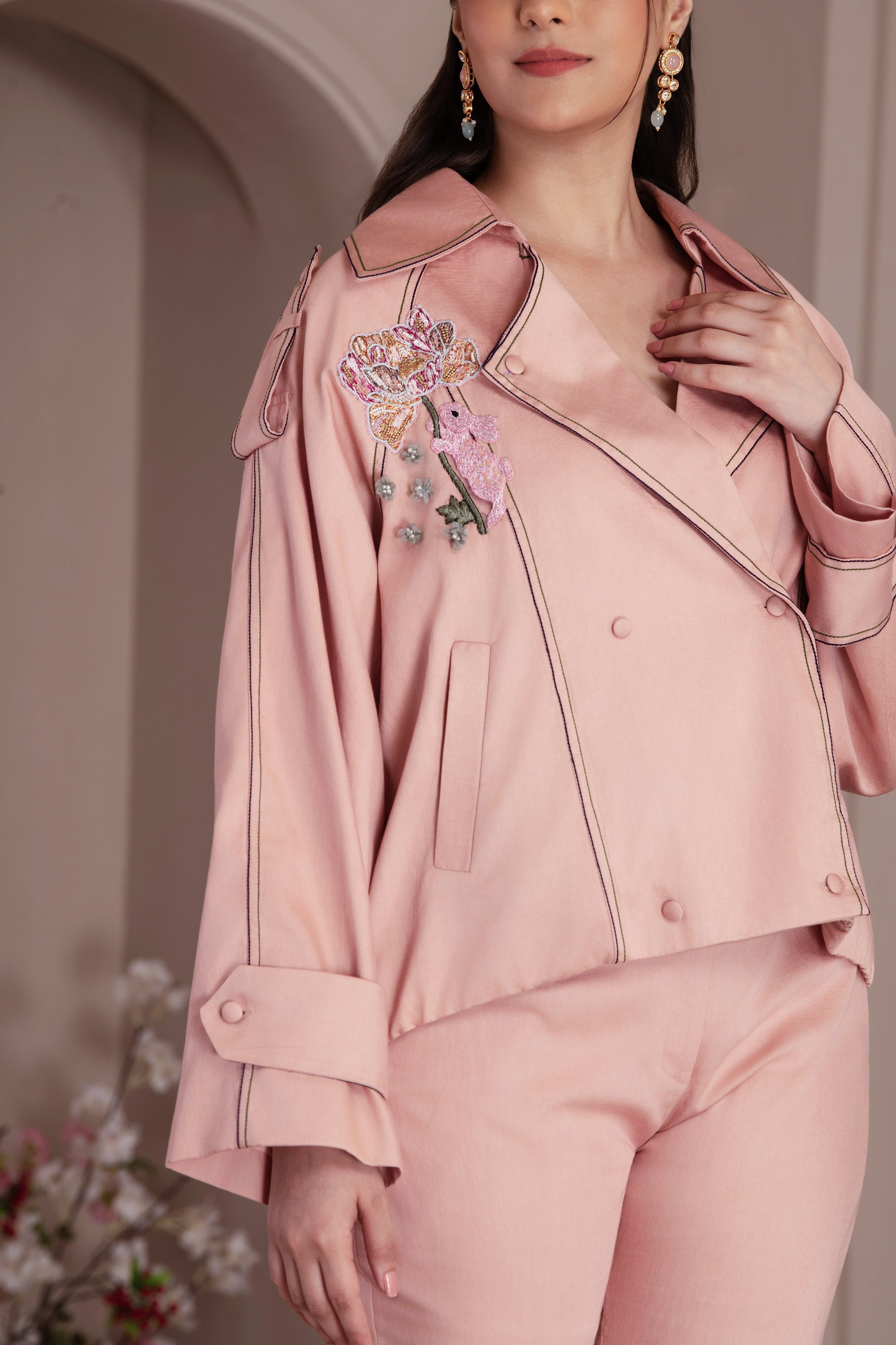 Dusty Rose Cotton Twill Co-ord Set
