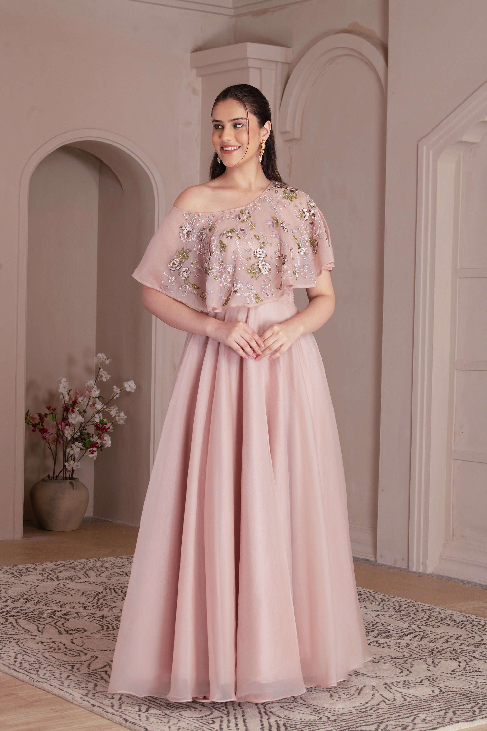 Dusty Rose Organza Dress