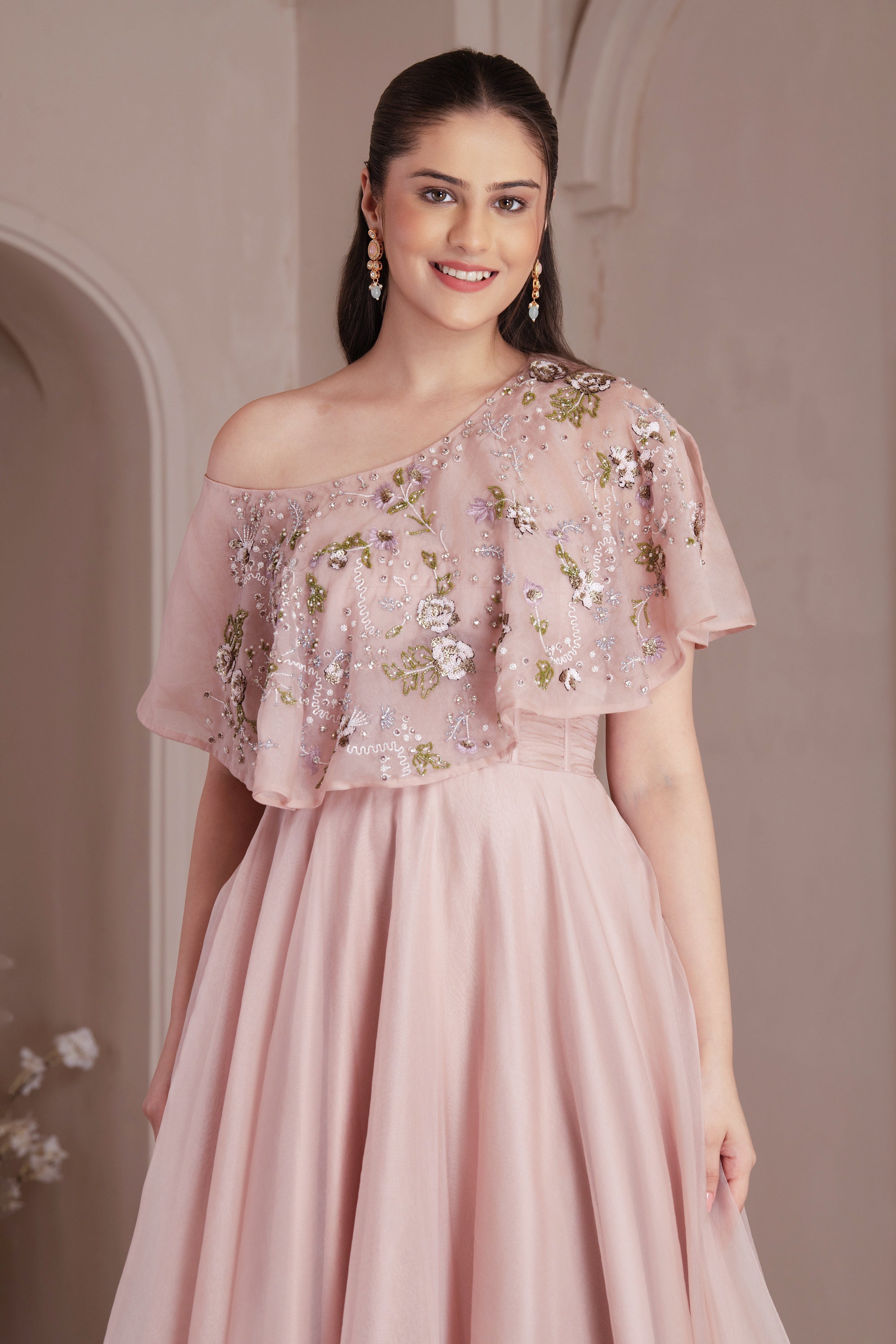 Dusty Rose Organza Dress