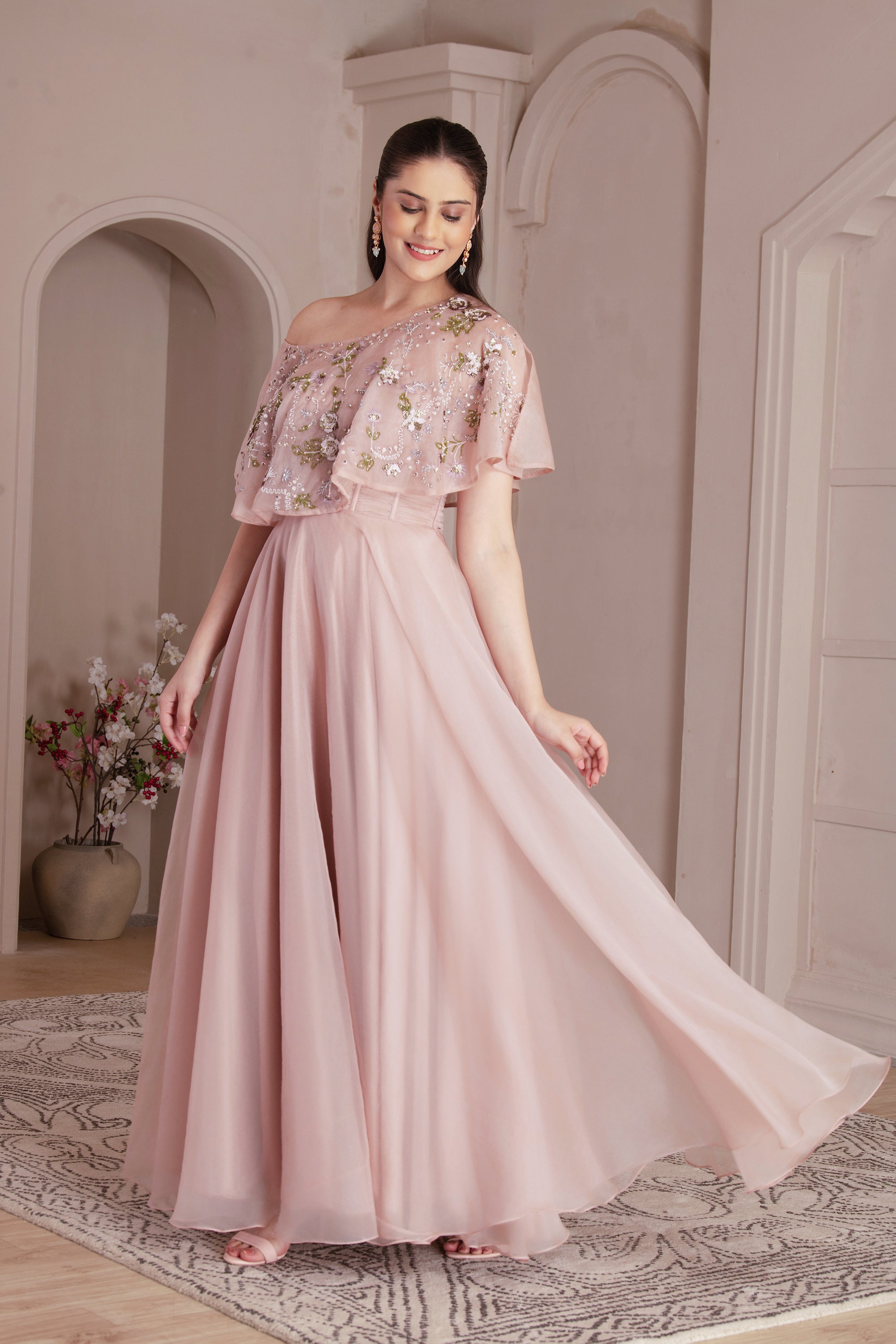 Dusty Rose Organza Dress