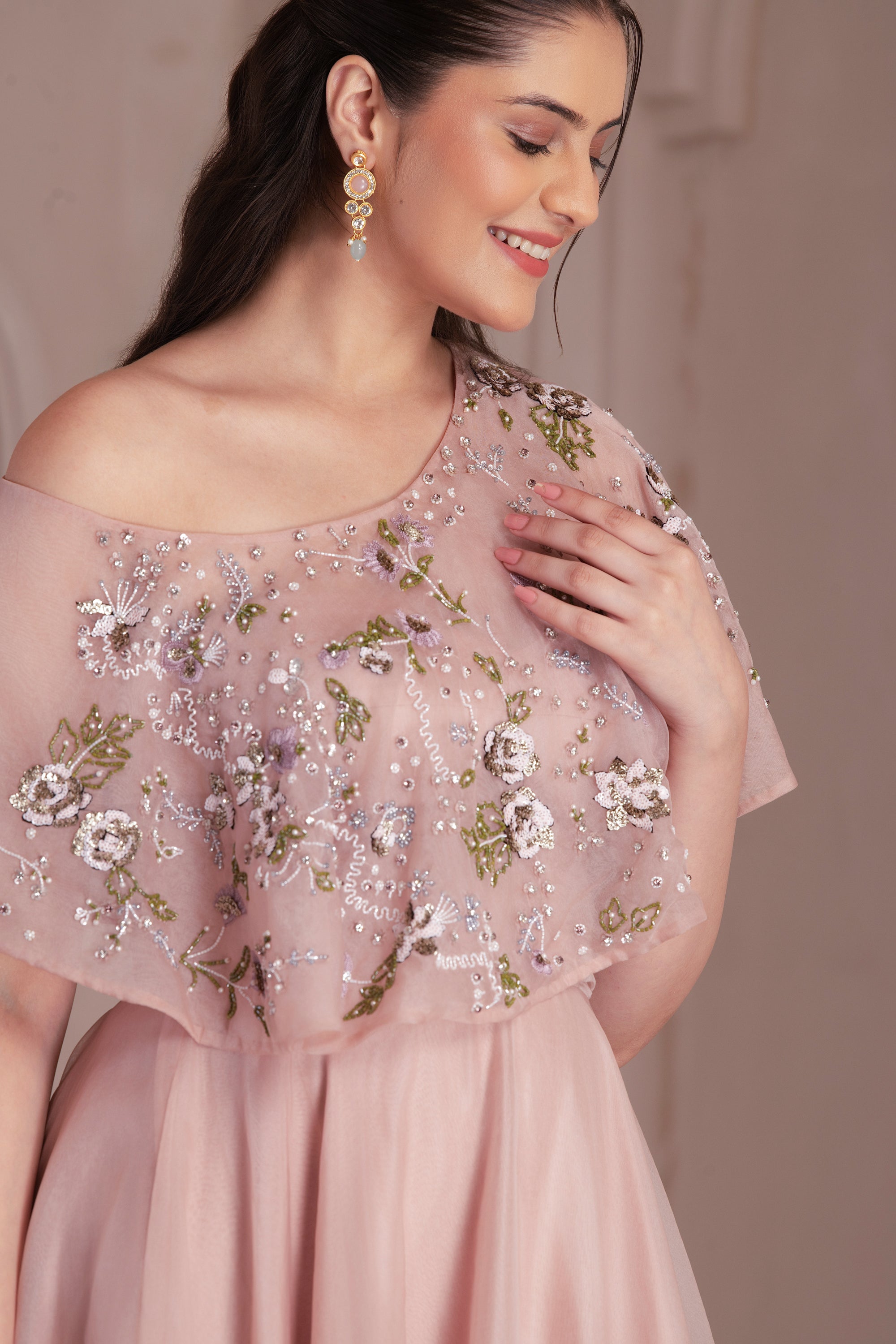 Dusty Rose Organza Dress