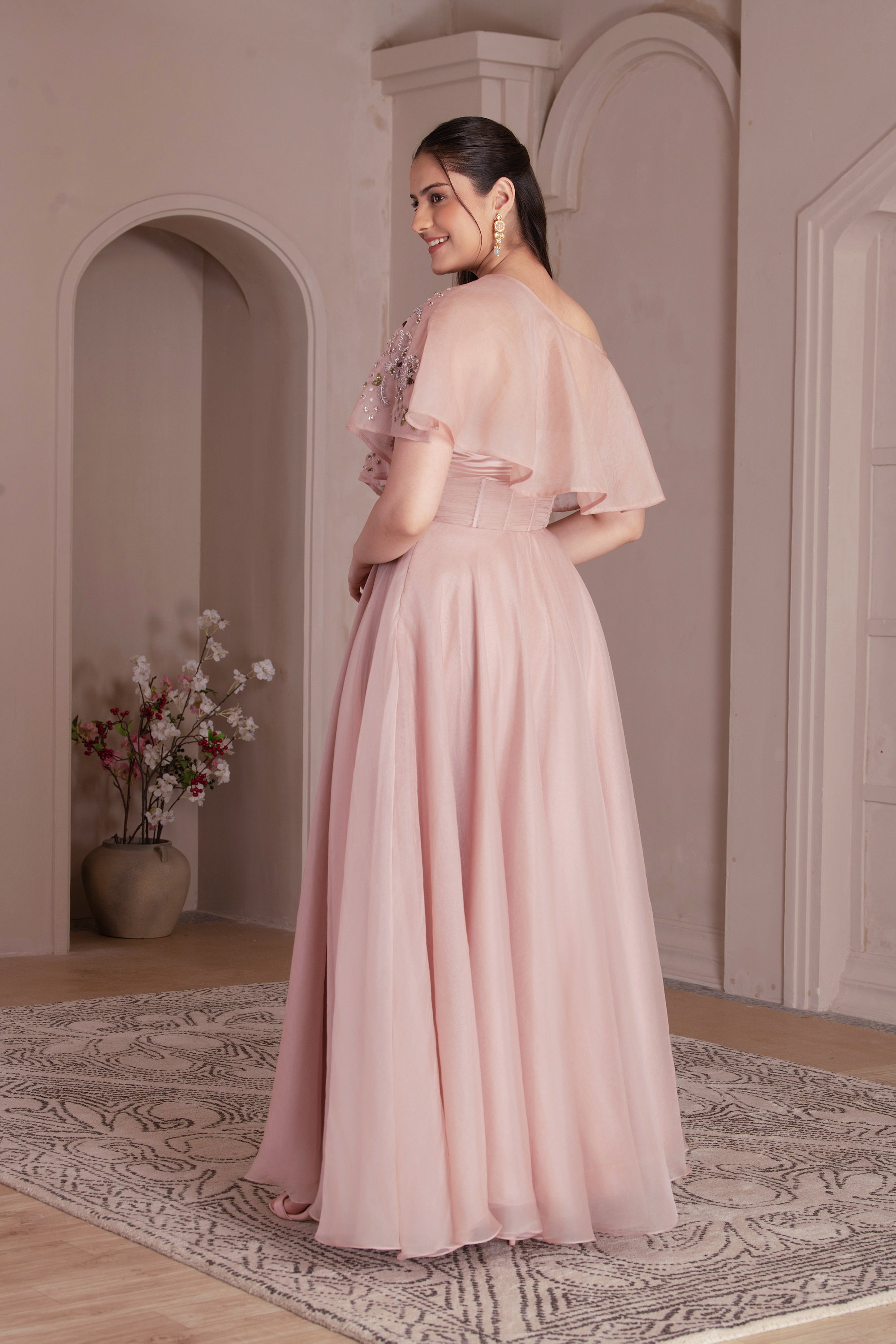 Dusty Rose Organza Dress