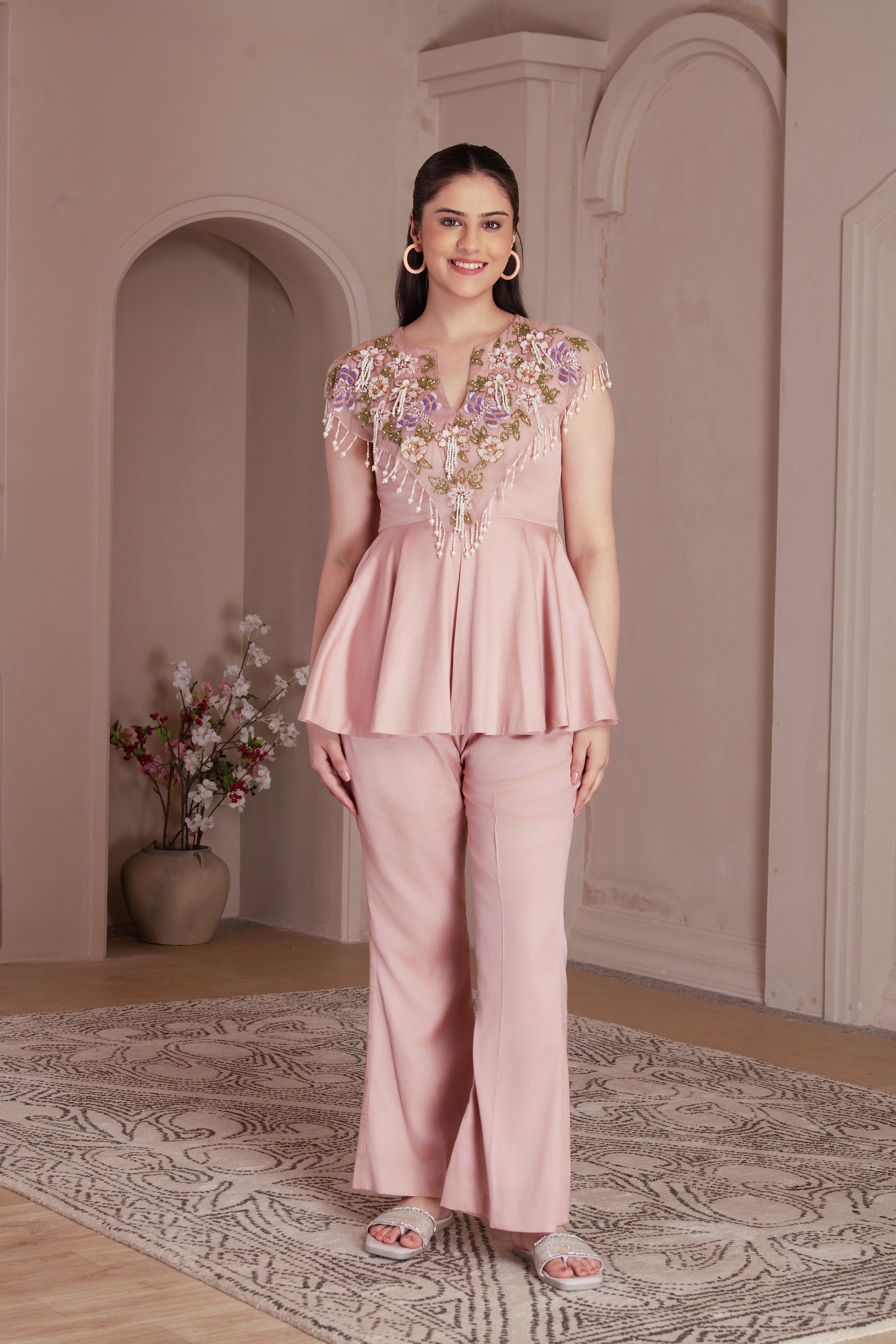 Dusty Rose Modal Satin Co-ord Set