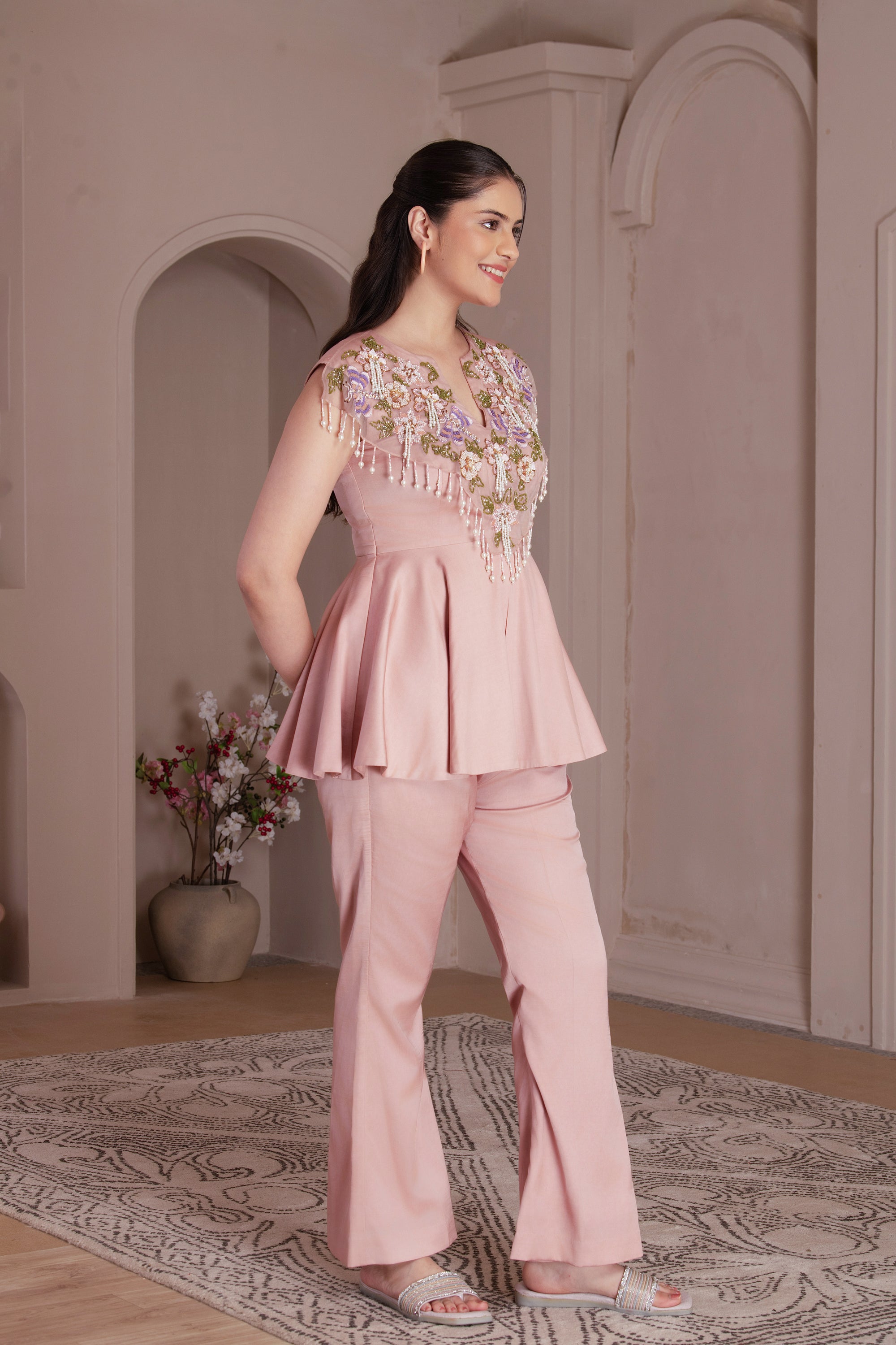 Dusty Rose Modal Satin Co-ord Set