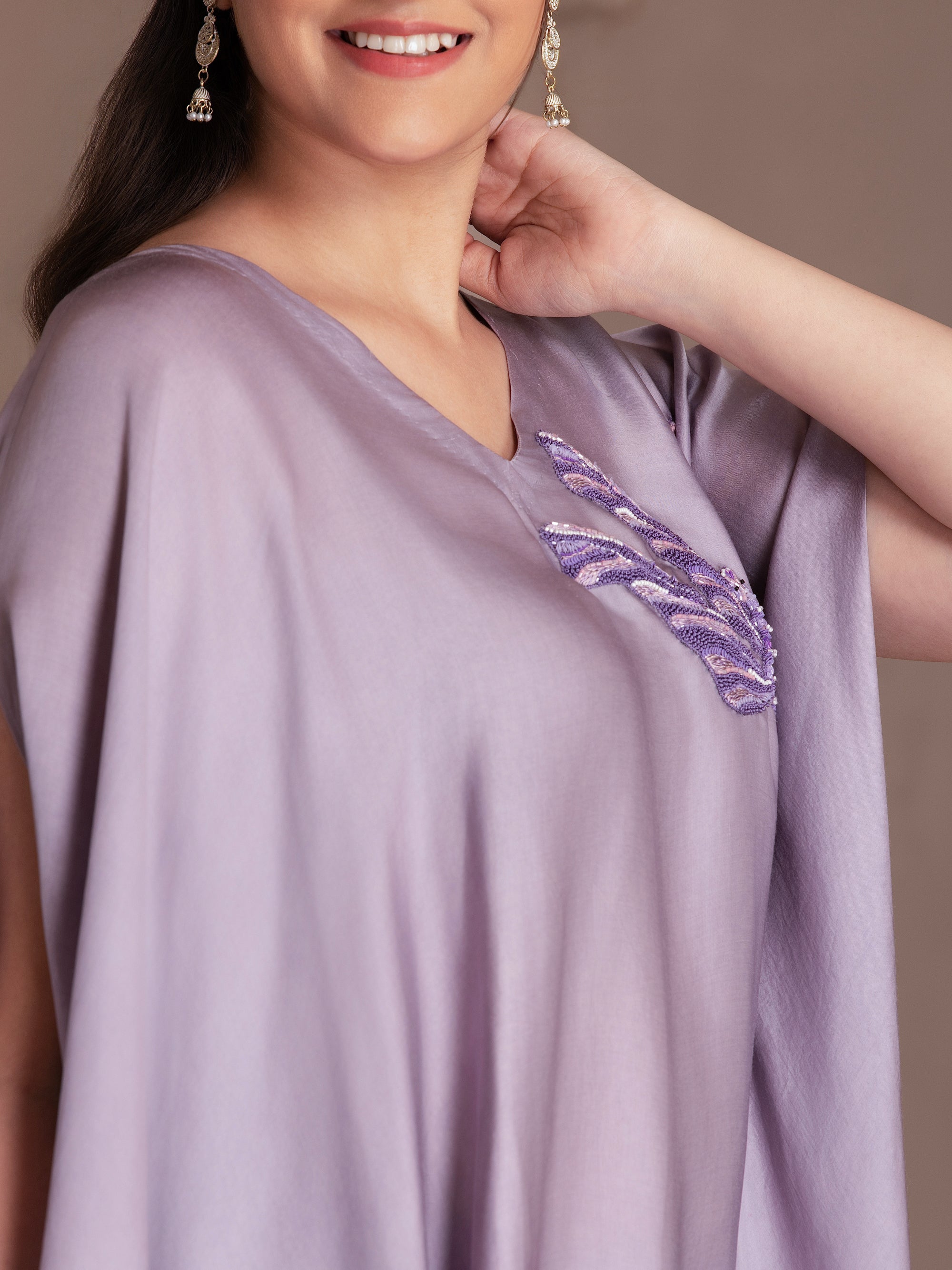 Lavender Modal Satin Co-ord Set