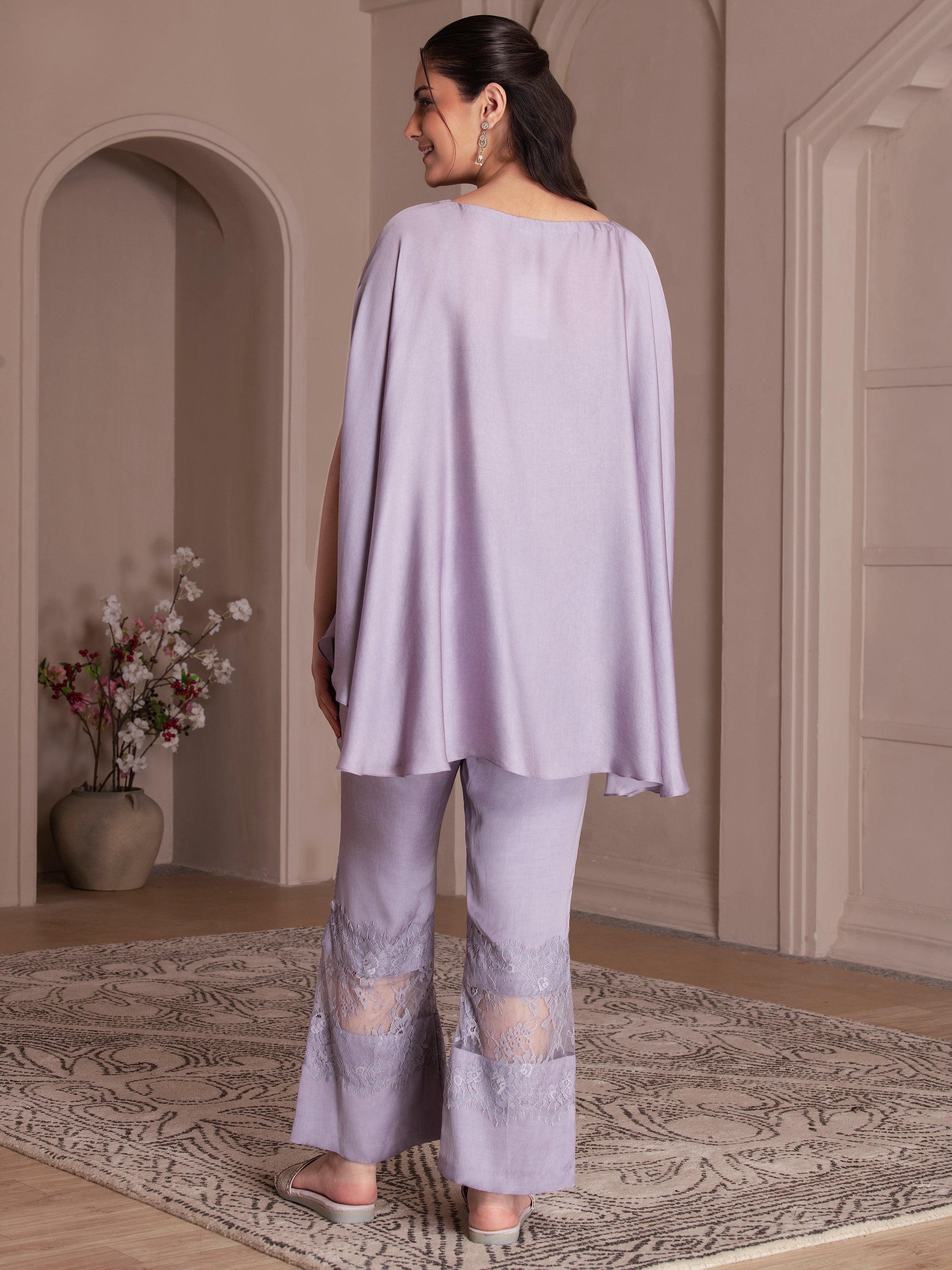 Lavender Modal Satin Co-ord Set