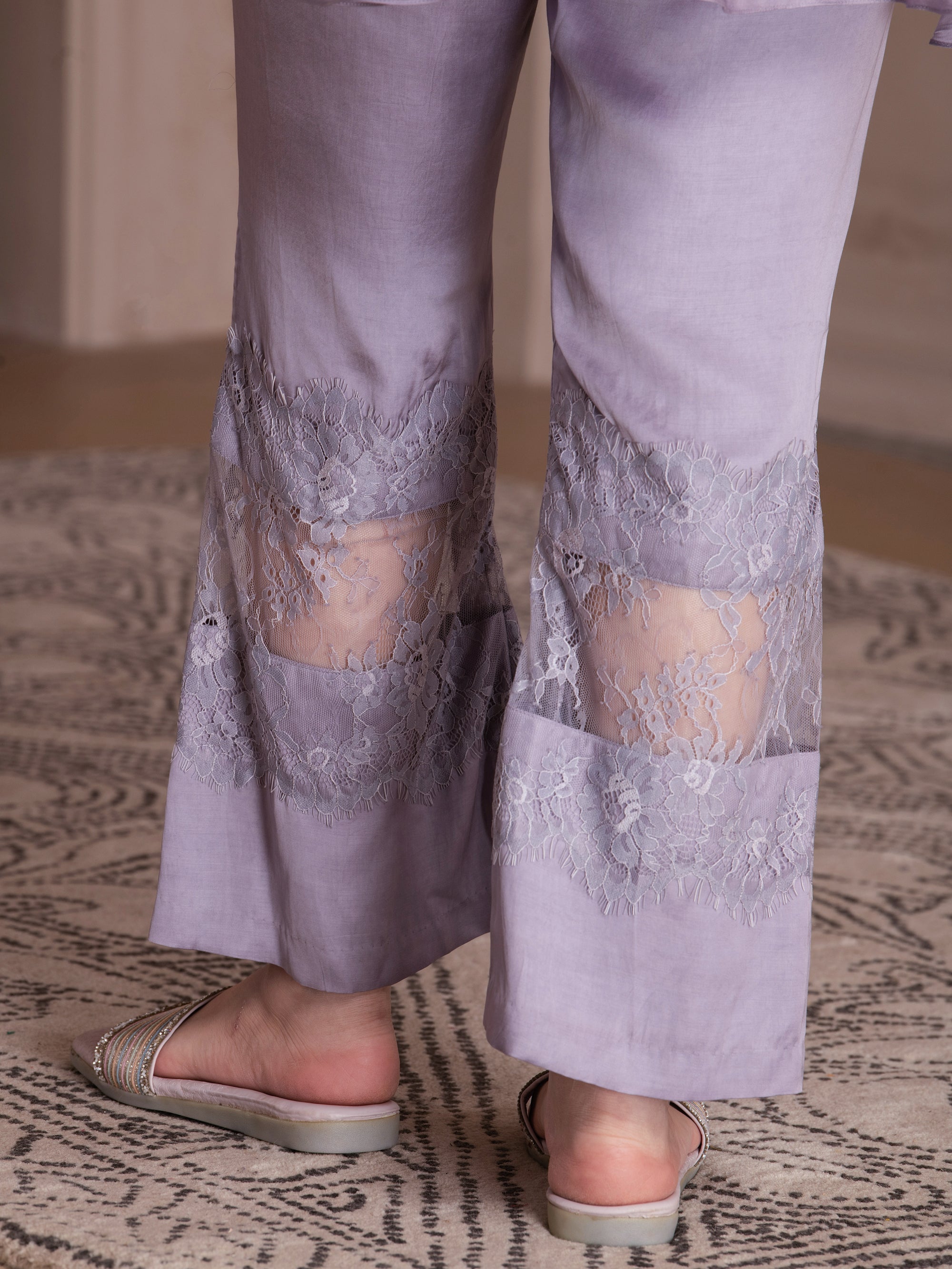 Lavender Modal Satin Co-ord Set