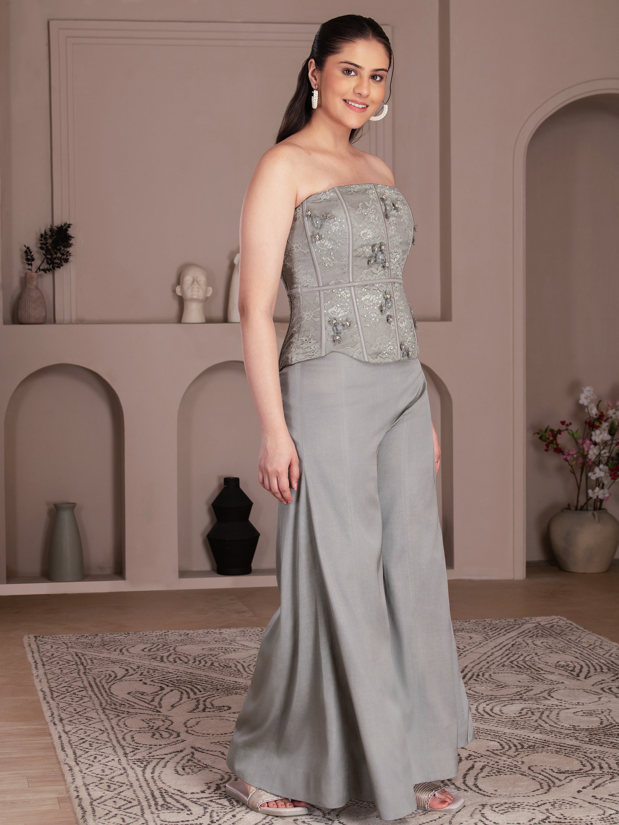 Baize Green Modal Satin Co-ord Set